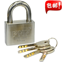 Waterproof anti-rust 304 stainless steel padlock door padlock warehouse door lock outdoor small locking head through open padlock anti-theft