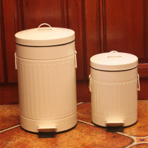 European style three color thickened trash can Household pedal American retro kitchen bathroom Living room mailbox