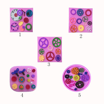 Factory direct sale of new gear hardware cartoon liquid silicone flip candy cake mold baking