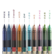 Japanese retro color quick-drying straight liquid gel pen good-looking hand account color pen for taking notes for students 0 5