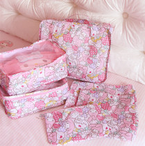  Strawberry melody laurel dog big-eared dog clothing storage bag Six-piece suitcases Clothes underwear finishing bag