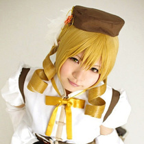 Magical Girl Small Round Ba Mamei cos Wig Sister Flax Gold Curls cosplay Wig