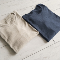 Minimalist good wear export Japan retro style mens and womens ultra-thin cotton long-sleeved sunscreen washed old knitted sweater