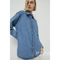 UK 03 18 products W womens dress new fashion Collar Jeans Loose 100 Lap Shirt