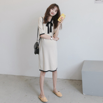 European and American style ice silk pregnant summer dress outside the temperament is thin and long skirt Net red fashion pregnant womens tops