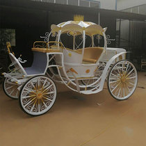 Outdoor wrought iron pumpkin carriage wedding Princess car ornaments Santa Claus sightseeing coach four-wheeler can be changed to electric