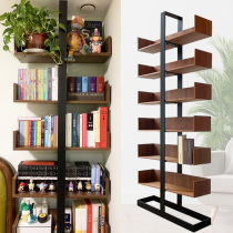 Free of installation) Nordic floor bookshelves Small family type creative bookcase children plotched frame white partition frame wall slit narrow