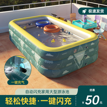 Balcony small Pool children play swimming pool home children automatic inflatable thick folding paddling pool