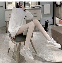 Yang Mi same black silk stockings female black letters thin sexy B home autumn thin panties stockings anti-hook jk