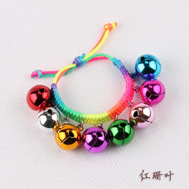Dance bracelet bell Childrens June 1 dancing red rope jade wire braided bracelet string super ring copper bell