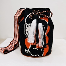 SusuWayuu Colombia hand-woven womens single-shoulder Messenger tassel cartoon large bucket bag 137