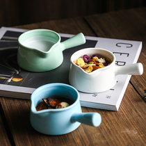Mini small Milk Cup with handle household ceramic small milk jug sauce dish sharp mouth coffee pour milk cup milk pot small milk pot