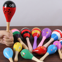 Baby hearing grasp training toy wooden shaking sand ball sand bell small sand hammer baby early education hand holding sand egg