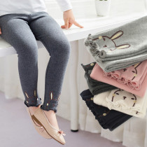 Girl Beats Bottom Pants Autumn Winter 2022 New Women Baby Pure Cotton Outwear Foreign Air Embroidered Flowers Free Children Long Pants