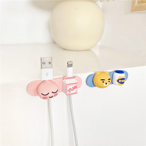Three-dimensional modeling desktop data cable line cartoon finishing charging cable cute storage paste holder is not messy