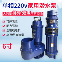 Household electric 220V large flow pump Farmland irrigation large diameter 6 inch submersible pump Agricultural drainage pump