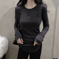 Korean top womens clothing 2021 Autumn New slim Joker slim base shirt long sleeve T-shirt with foreign style ins