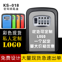 Decoration key password box construction site cat eye key box storage code lock homestay door wall metal anti-theft