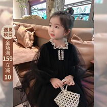 Girls 2021 autumn dress new children Korean dress small children net gauze princess dress baby golden velvet dress