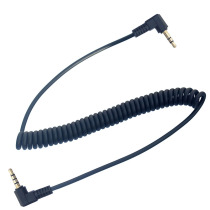 New 3 5mm double-bend male-to-public audio cable 3-segment 4-segment spring telescopic wire mobile phone car AUX line