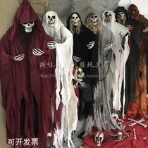 Halloween ghost festival Secret room escape haunted house bar KTV scene decoration props horror skeleton big hanging ghost