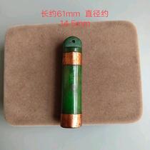 Ancient jade Old Jade Antique Qing Dynasty old Jade Qing Dynasty old Jade package copper feather tube pendant pendant Antique old jade pendant