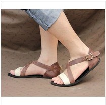 New summer mens sandals Korean version fashion bull leather mens sandals mens leather Roman shoes men trend Inron sandals