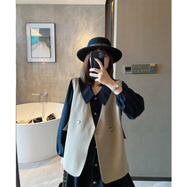 MJ maternity dress from 2021 early autumn loose early autumn sleeveless silhouette suit vest outside wearing hot mother top