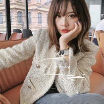 sandro asw Xiaoxiang style socialite temperament tweed jacket women 2021 autumn fashion wild Western style top
