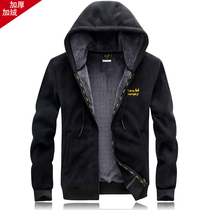 Winter fleece men padded velvet men warm hooded jacket casual sports cardigan autumn fleece sweater