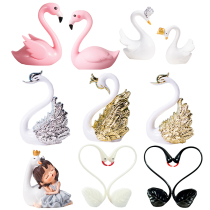 Flamingo cake decorates creative swan cake fitting for the Crown Swan girl sweet party accessories