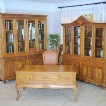 Pomelo European study combination A80 gold teak study furniture set European furniture bookcase desk