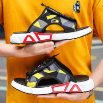 Tide Cards Slippers Men 2022 New ins Outdoor personality thick bottom Heightened Sucking sweat Odor Odor word drag