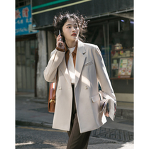  Meiding high-end casual blazer womens spring and autumn design sense niche suit top 2021 new black and white