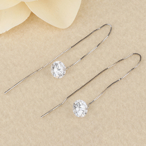 925 White EAR thread long earrings female Korean temperament simple tassel pearl pendant earrings earrings