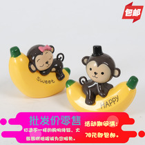 Banana Monkey Crown Monkey Male Monkey Female Monkey Child Cake Cute Monkey Cake Baking Pendulum