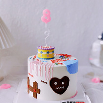 Creative Minimalist Retro Ins Gusto Soft Gel Solid Surprise Box Small Cake Baking Cake Decoration Pendulum