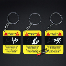 Six optional do not touch my table tennis racket acrylic creative double-sided table tennis keychain pendant