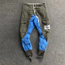 CHAUNK (live specials) Pioneer dark retro GL color slim body warm overalls down pants mens tide