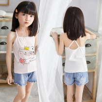 Girls Camisole Childrens cotton little girl outside wear belly protection base summer baby top baby pajamas thin