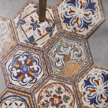 American hand-painted small tiles Mediterranean hexagonal color Rock Indian Serbian flower pieces