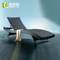 Outdoor garden courtyard balcony villa pool luxury rattan chair lounge bed outdoor beach leisure lounge chair factory direct sale