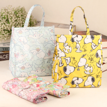 Cute cartoon tarpaulin lunch box bag casual large schoolgirl insulated picnic lunch bag simple portable bag