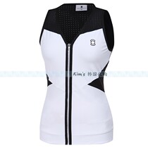 Korea W ANGLE golf 19 summer style ladies color zipper stand collar Sports single vest 9203