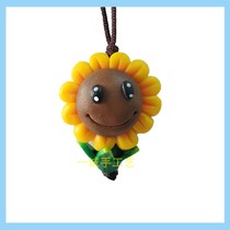 Sunflower sun flower soft pottery pure handmade jewelry large pendant mobile phone chain source of supply Plants vs Zombies