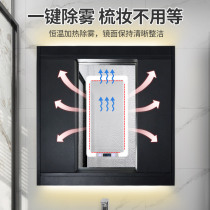  Feng Shui mirror Smart mirror cabinet Wall-mounted hidden black stainless steel sliding door mirror box Bathroom mirror customization