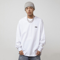 S45 (original 1807)autumn new basic cotton long-sleeved t-shirt mens loose casual round neck couple bottoming shirt