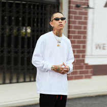 1807 Fall white minimalist loose casual couple t pure cotton inner lap long sleeve bottom shirt country tide men