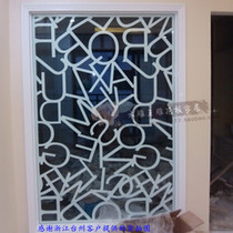 Simple letter hollow partition wooden lattice carved board screen entrance hall density board flower board
