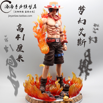 One Piece GK Dream Ace Fire Fist Road Fei Suolong Shan Glowing Super Shan Glowing Super Shan Glowing Hand Resonance Statue Model ornaments